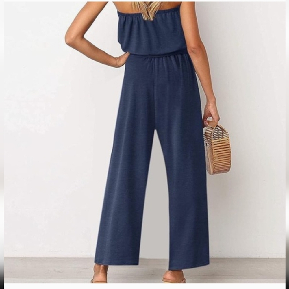 Chic Navy Jumpsuit - Picture 2 of 15